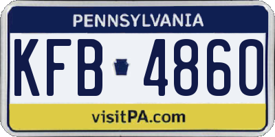 PA license plate KFB4860