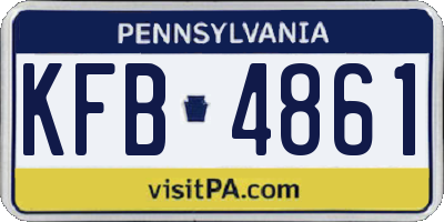 PA license plate KFB4861