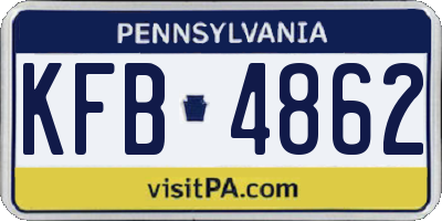 PA license plate KFB4862