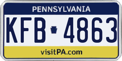 PA license plate KFB4863