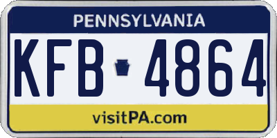 PA license plate KFB4864