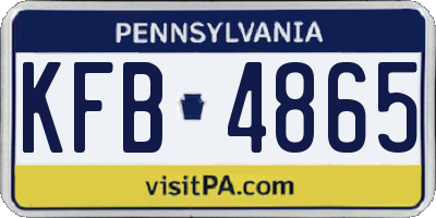 PA license plate KFB4865