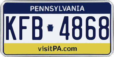 PA license plate KFB4868
