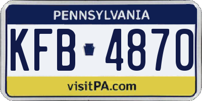 PA license plate KFB4870