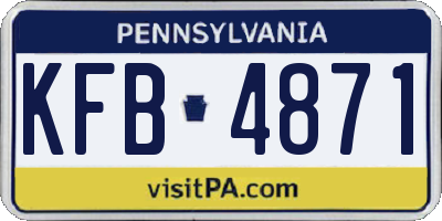 PA license plate KFB4871