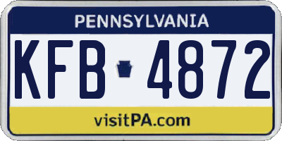 PA license plate KFB4872