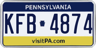 PA license plate KFB4874