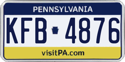 PA license plate KFB4876
