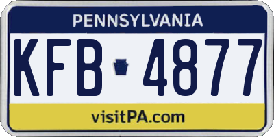 PA license plate KFB4877