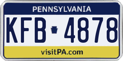 PA license plate KFB4878