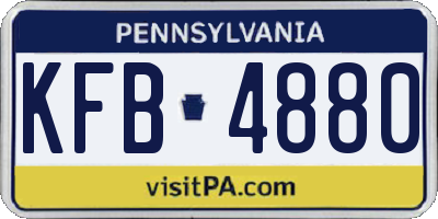 PA license plate KFB4880