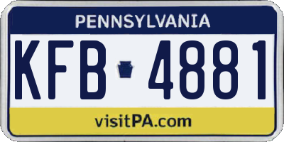 PA license plate KFB4881