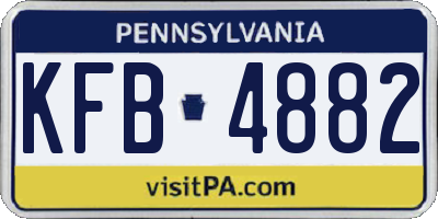 PA license plate KFB4882