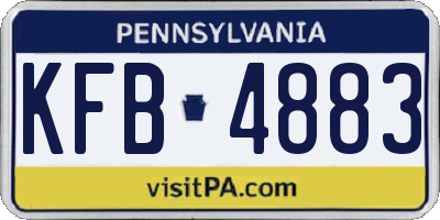 PA license plate KFB4883