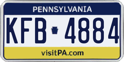 PA license plate KFB4884