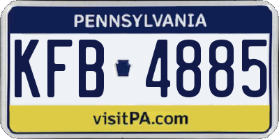 PA license plate KFB4885