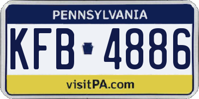 PA license plate KFB4886