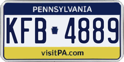 PA license plate KFB4889