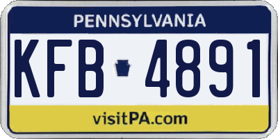 PA license plate KFB4891