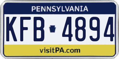 PA license plate KFB4894