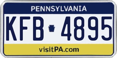 PA license plate KFB4895