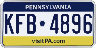 PA license plate KFB4896