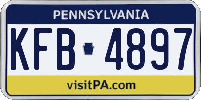 PA license plate KFB4897