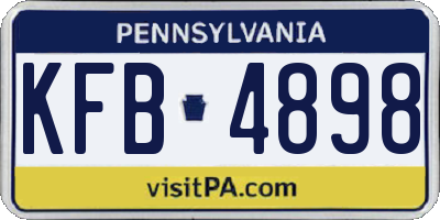 PA license plate KFB4898