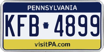PA license plate KFB4899