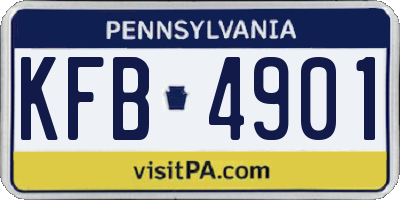 PA license plate KFB4901