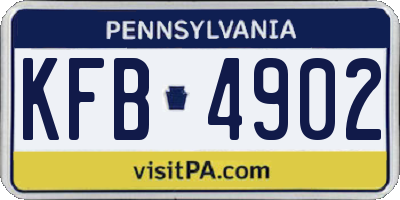 PA license plate KFB4902