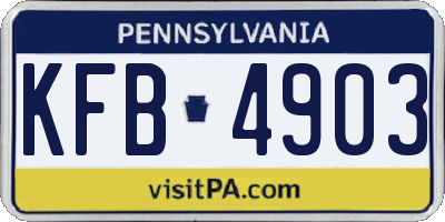 PA license plate KFB4903