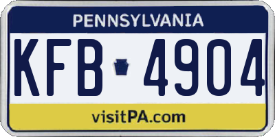PA license plate KFB4904