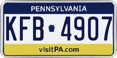 PA license plate KFB4907
