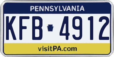 PA license plate KFB4912
