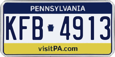 PA license plate KFB4913