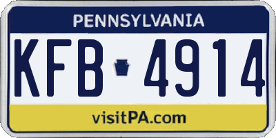 PA license plate KFB4914