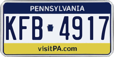 PA license plate KFB4917