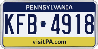 PA license plate KFB4918