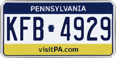 PA license plate KFB4929
