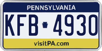 PA license plate KFB4930