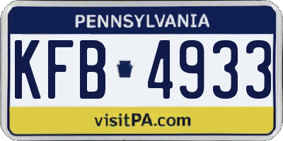 PA license plate KFB4933