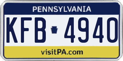 PA license plate KFB4940