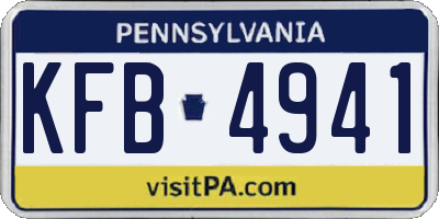 PA license plate KFB4941