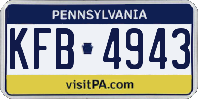 PA license plate KFB4943