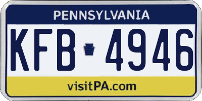 PA license plate KFB4946