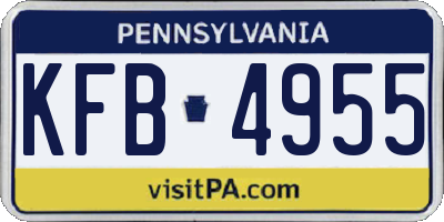 PA license plate KFB4955