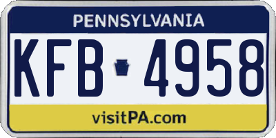 PA license plate KFB4958