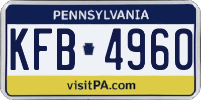 PA license plate KFB4960