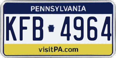 PA license plate KFB4964
